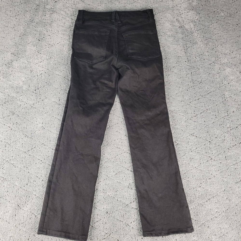 Good American Jeans Womens 2 Black Good Legs Straight Button Fly Stretch Denim - Picture 3 of 6